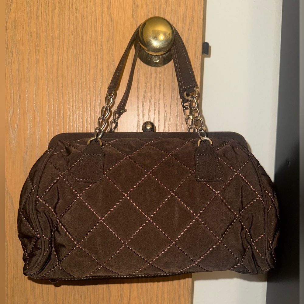Vera Bradley Brown Quilted Mini Bag
